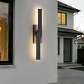 LamQee 31.5 Aluminum Long Outdoor Wall Lights 3000K 1000LM 20W Integrated LED Black Modern Exterior Lighting Fixtures IP65 Waterproof Contemporary Outside Sconce for House Porch Patio Garage Door
