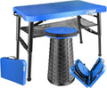 Small Folding Table Adjustable Height Camping &amp Picnic Table 4 Foot Lightweight