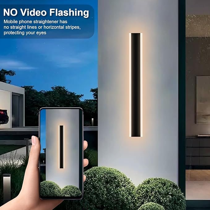 2-Pack 40-Inch Outdoor LED Wall Light Fixtures IP65 Waterproof Exterior Wall Sconce Lighting with Build-in Integrated LED &amp 5 Color Dimmable (3000K/3500K/4500K/5000K/6000K)
