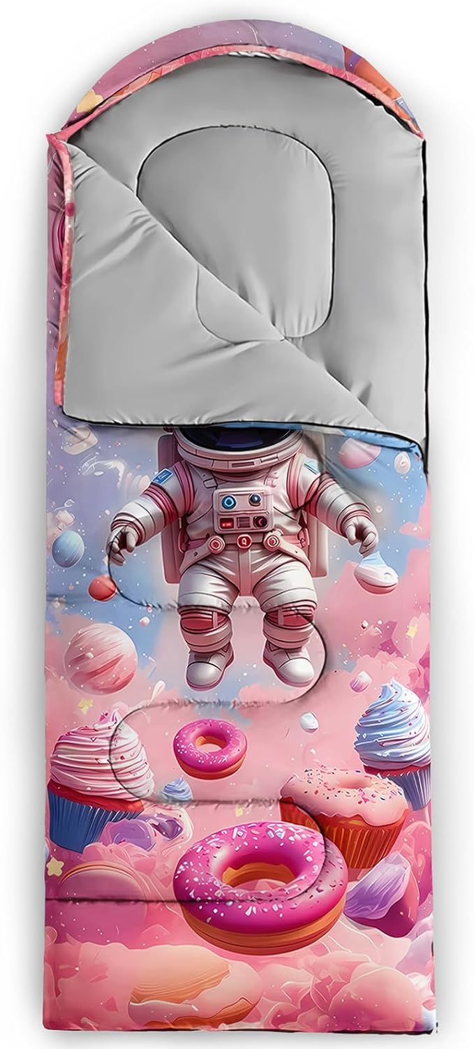 AILONEN Cartoon Camping Sleeping Bag for Boys Girls AdultsLightweight &amp Waterproof3 Season Warm &amp Cold WeatherPortablePrinted Sleeping BagTravelingCampingHiking