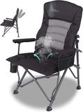 Camping ChairsAdjustable Backrest ChairOversized Lawn Chair Supports 350lbsOut Door Folding Chairs with Side Pockets and Cup HolderIdeal for BeachFishingCampingPatio Relaxation