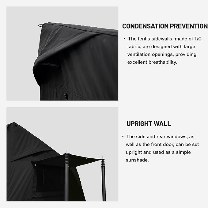 2025 Upgraded Canvas Inflatable Camping Tent with Pump Easy Setup Blow Up Air Tent for CampingNo Assembly Needed Air Tent with Mesh Skylight Windows&ampDoors