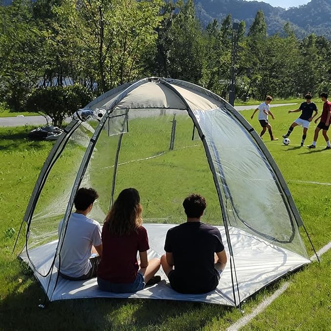 2 Person Transparent Sports Tent 360° Panoramic View Windproof Portable Outdoor Clear Bubble Tent for Winter Camping Fishing and Sports Activities