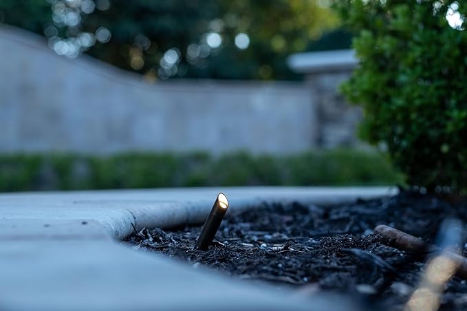 VOLT 12V 2W Nano Brass LED Outdoor Spotlight (Bronze) 85 Lumens 2700K Warm White for Low Voltage Landscape Lighting in Yard Lawn Planter Garden Shrub or Flower Bed