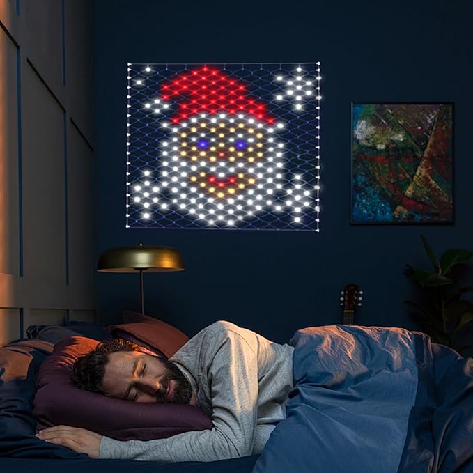 Leisure world LED Santa Window Silhouette LightsUSB Operated LED Net Outdoor Mesh Lights with Timer 8 Modes for Indoor Outdoor Holiday Xmas Party Decor