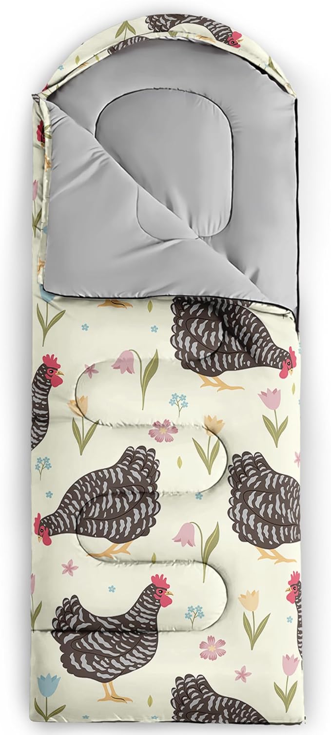 Axolotl Cartoon Fox Sleeping Bag3 Season Warm and Cool Weather Kawaii Fox Flowers Sleeping Bags for Kids Boys TeensWaterproof Lightweight Sleeping Bags for TravelingOutdoors Camping EquipmentRed