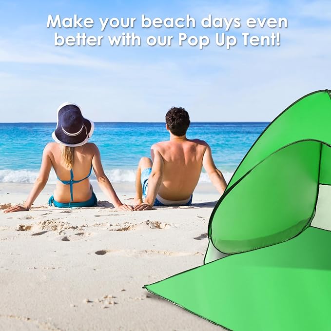 Pop Up Beach Tent Sun Shelter for 2-3 Person Sun Shelter with UPF 50+ &amp Lightweight Portable Beach Tent Easy Pop Up for Outdoor Camping Fishing