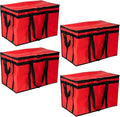 Insulated Food Delivery Bag XXXL Commercial Food Warmer Bag for Hot and Cold Catering Delivery Insulated Reusable Grocery Bags (4 Pack Red)