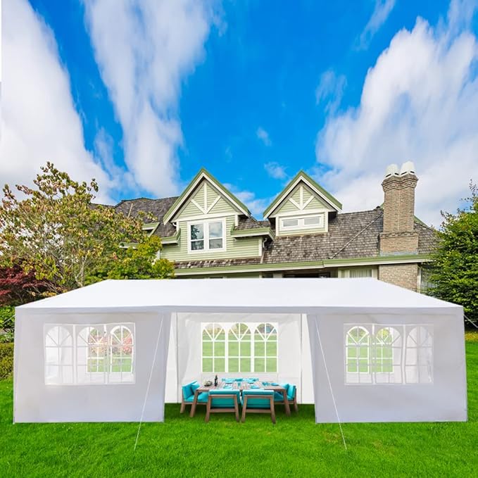 3 * 9m 7-Sided Iron PE Cloth Spiral Pipe Pergola