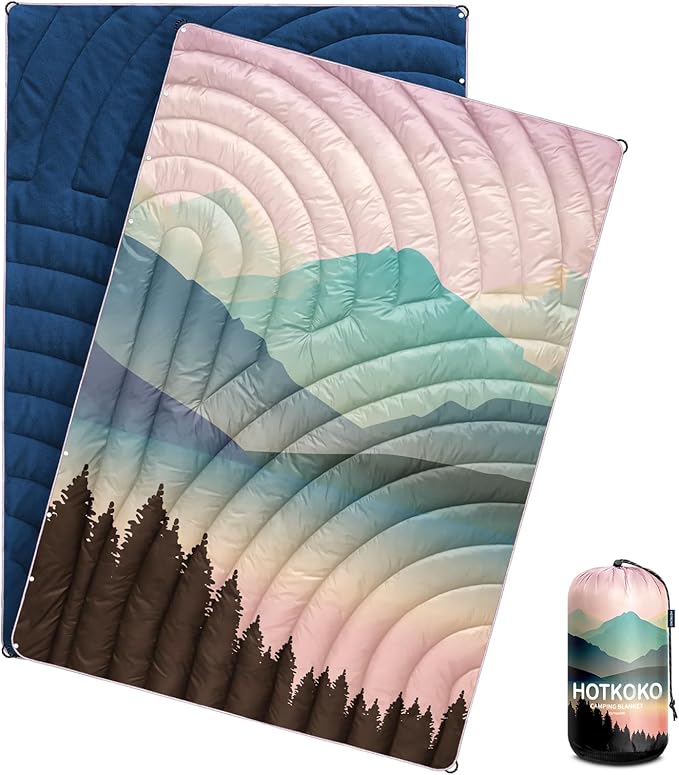 Mini Camping Blanket Puffy Polar Fleece Blanket Lightweight Warm Outdoor Blanket for CampingTraveling Stadium Hiking Picnics