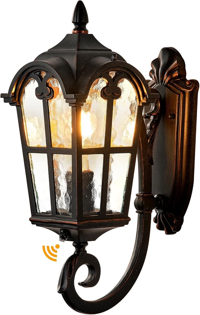 VIANIS Outdoor Wall Light Oil Rubbed Bronze Porch Lights Outdoor Dusk to Dawn Outside Lantern Fixtures Wall Mount 100% Aluminum Exterior Lighting Fixtures for House Garden Patio Entryway