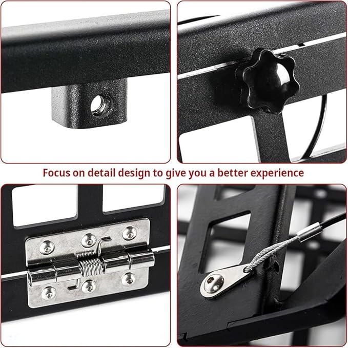 Tailgate Table Foldable Rear Cargo Shelf Drop Down Tailgate Table Aluminium Alloy Tailgate Tactical Molle PanelFoldable Table Cargo Shelf Storage Cargo Luggage Holder Carrier