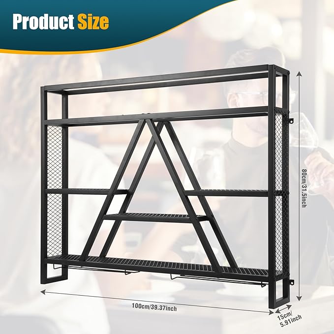 Wall Mounted Rack Multi-Purpose Bar Bottle Display Shelf Large Capacity for Kitchens Bars Cafes