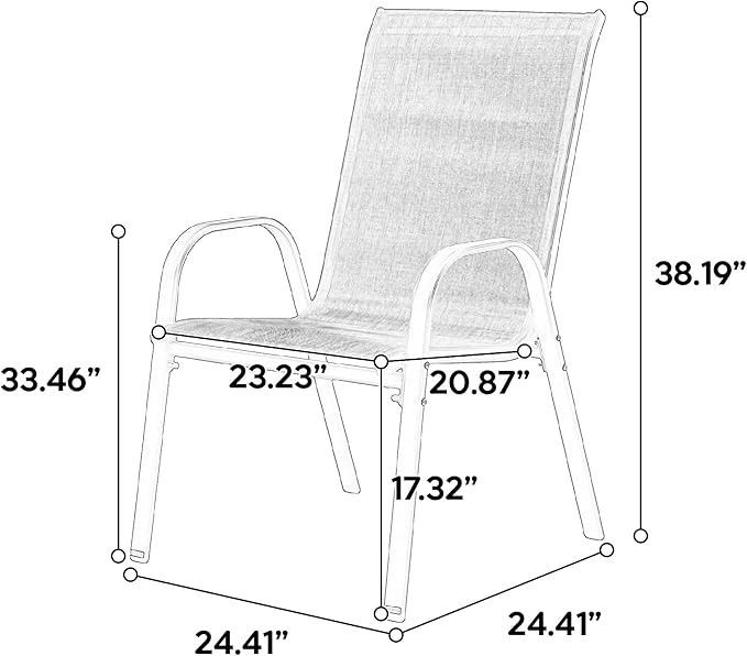 Set of 2 Outdoor Patio Chairs for Relaxation and Comfort Breathable Design for Garden Beach or Camping Brown
