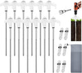 8” Screw in Tent StakesDrillable Tent Stakes Heavy DutyCamping Tent Stake Screw with 13ft Rope 13mm Hex Head DriverStorage Bag for OutdoorCampingDog Anchors (12 White)