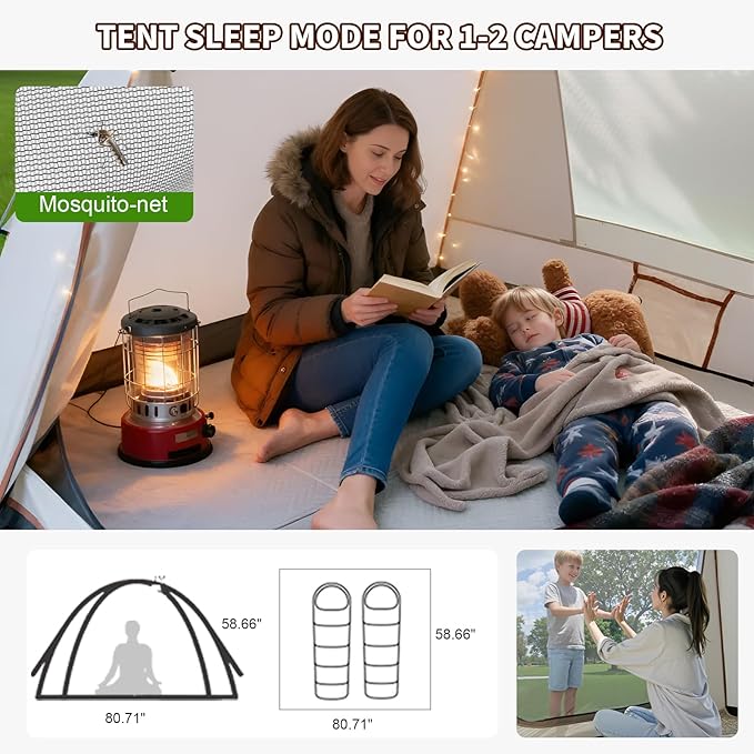 2 Person Instant Pop Up Tent Camping Tent Easy Setup Integrated Sunshade Awning Waterproof for Outdoor Hiking Beach