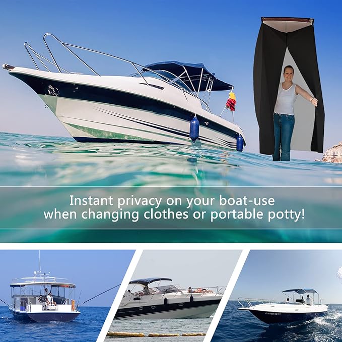 TT MOTOR Privacy Tent for Boats Privacy Curtain for Pontoons Pontoon Boat Hanging Privacy TentDrop Down for Bimini Top