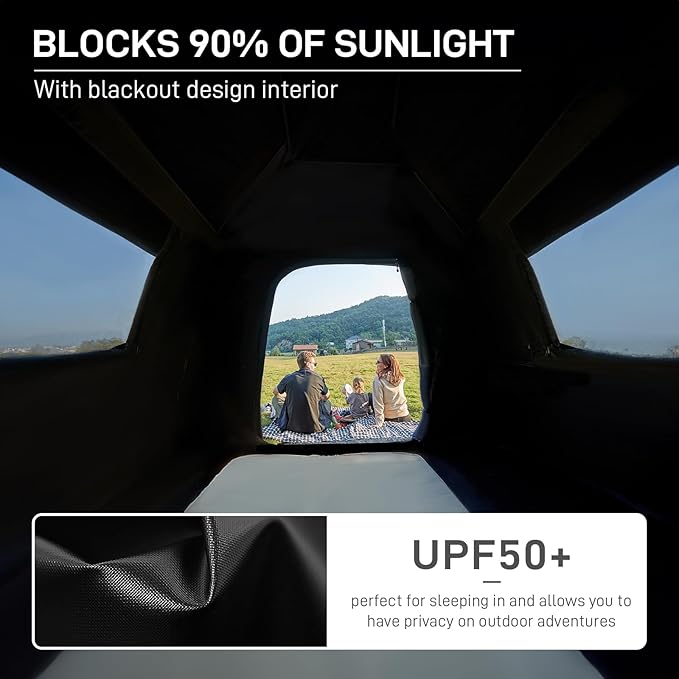 EVER ADVANCED 6 Person Camping Tent Blackout Design Tent for Camping Instant Cabin Tents for Family with Rainfly 60s Easy Setup Water-Resistant