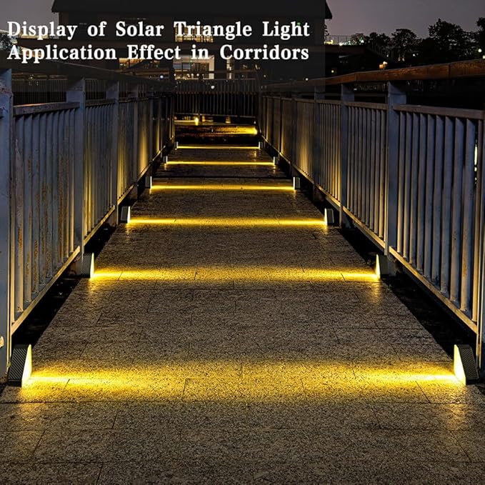 Solar Stair Lights Solar Step Lights Outdoor Waterproof IP65 Outdoor Light Decor for Garden Stair Deck Front Step Front Porch and Patio (Warm Light-4pack)