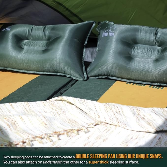 Camping Sleeping Pads and Camping Pillow Set - Ultralight Sleeping Pad for Camping Backpacking Pad and Hiking Sleeping Pad- Ultralight and Packable Floor Sleeping Mat and Pillow Set
