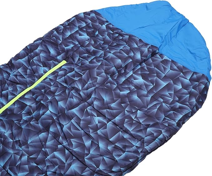 Outdoor Heated Sleeping Bag Adjustable Temperature USB Charging Portable Camping Sleeping Bag for Hiking Travel Office Blue Polyester