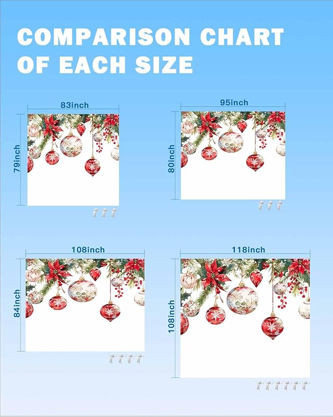 Beach Blanket Waterproof Sandproof OversizedChristmas Ball Red Poinsettia Berries Beach Mat with Corner Stakes Sand PocketsGreen Pine Leaves on White Picnic Mat for Travel Camping Hiking83x79In