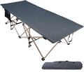 REDCAMP Oversized Camping Cots for Adults 500lbs 33.5'' Extra Wide Tall Sleeping Cots Heavy Duty XL Cots Portable for Outdoor Indoor Office Dark Grey