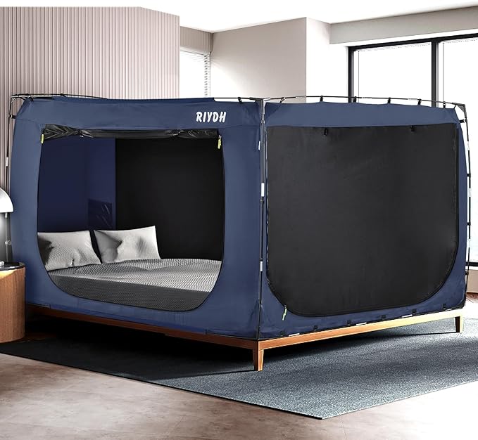 Bed Tent Bed Canopy King Size Tents for Adult and Kids- Original Design Portable Dream Tent Indoor Sleeping Tents 80% Blackout with 3 Doors Breathable Big
