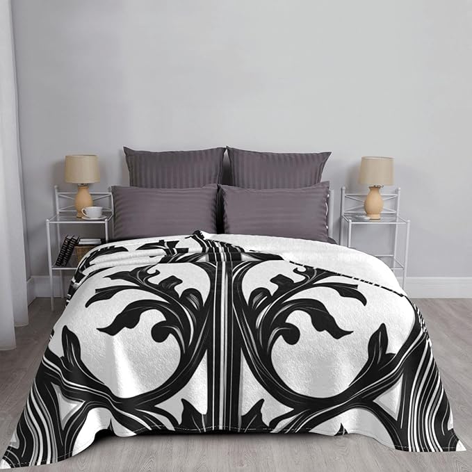 Fence Pattern 80x60 Printed Soft Fleece Blanket for Sofa Bed and Camping - Cozy Blanket for Travel Picnics Nighttime Use