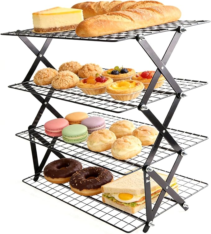 Pliable Refrigerating Rack Collapsing Plan for Compact Storage Permanent Metal Strong Not Stick Coating Easy Neat Not Stick Rack