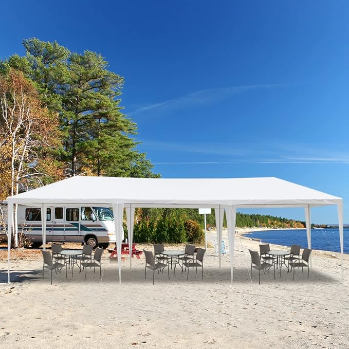 3 * 9m Non-Cloth PE Cloth Plastic Sprayed Iron Pipe Outdoor Party Tent White