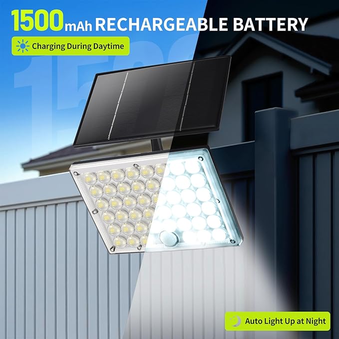 184 LED Solar Lights Outdoor Waterproof Solar Motion Sensor Flood Lights Outside with 3 Modes Adjustable Auto On/Off 20Ft Cable for Porch Patio Garden GarageYard 4 Packs