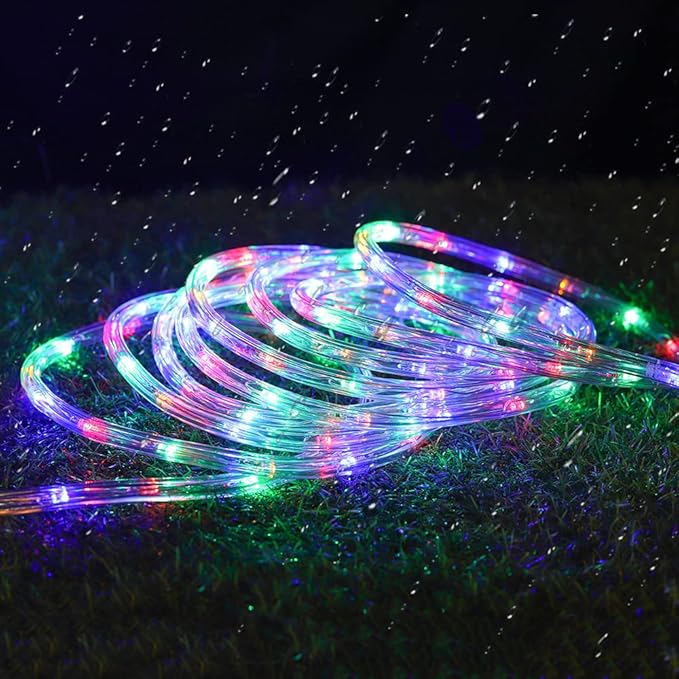 50ft 360 LED Waterproof Rope Lights 110V Connectable Indoor Outdoor Colored Led Rope Lights for Outside Deck Patio Pool Camping Bedroom Decor Landscape Lighting and More (Multicolor)