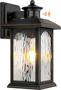 Motion Sensor Outdoor Lights - Retro Dusk to Dawn Outdoor Lighting Advanced LED Motion Sensor Porch Light Fixtures Black Waterproof Exterior Lantern Wall Mount for Front Garage Entryway Anti-Rust