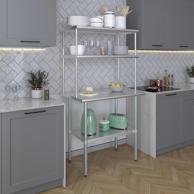 AmGood Double OverShelf Stainless Steel NSF - Many (36 Long x 18 Deep)