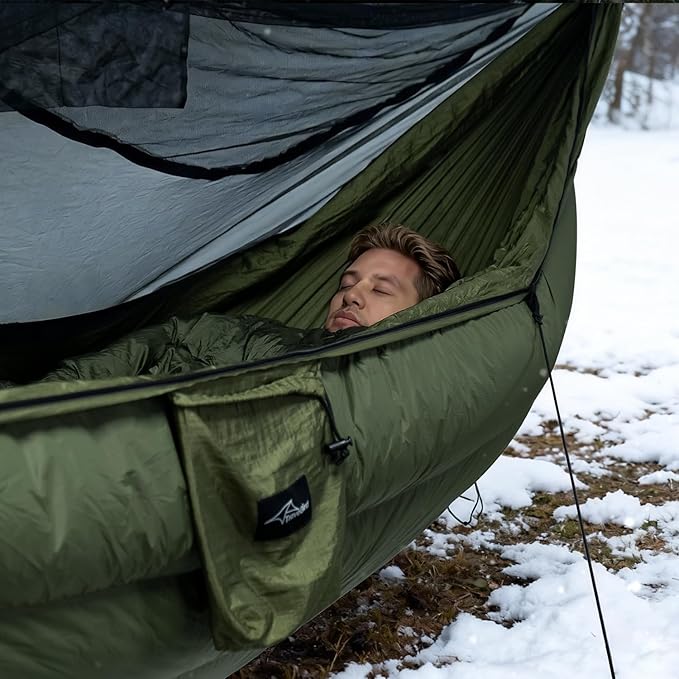 Duck Down Underquilt for Camping Hammock 400g Duck Down Filling Warm Insulation Ultralight Hammock Under Quilt Portable for Hiking Backpacking