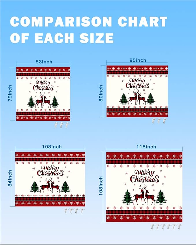 Beach Blanket Waterproof Sandproof Christmas Buffalo Plaid Elk Xmas Tree Quick Drying Beach Mat with 4 Stakes Retro White Red Snowflake Lightweight Picnic Blanket for Travel Camping 108x84