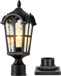 VIANIS Dusk to Dawn Outdoor Post Light Black 1-Pack Lamp Posts Outdoor Lighting with Pier Mount Base Waterproof Aluminum Outside Post Lights for Garden Patio Pathway (Hardwired 120VAC)