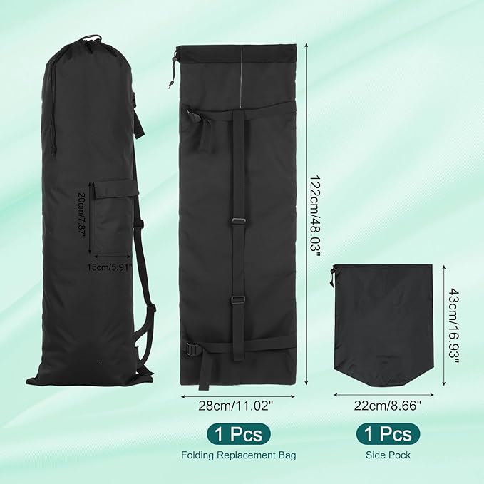 PATIKIL Foldable Camp Chair Replacement Bag Camping Chairs Folding Chair Carry Bag with Adjustable Shoulder Strap for Outdoor Camping Fishing Storage Black