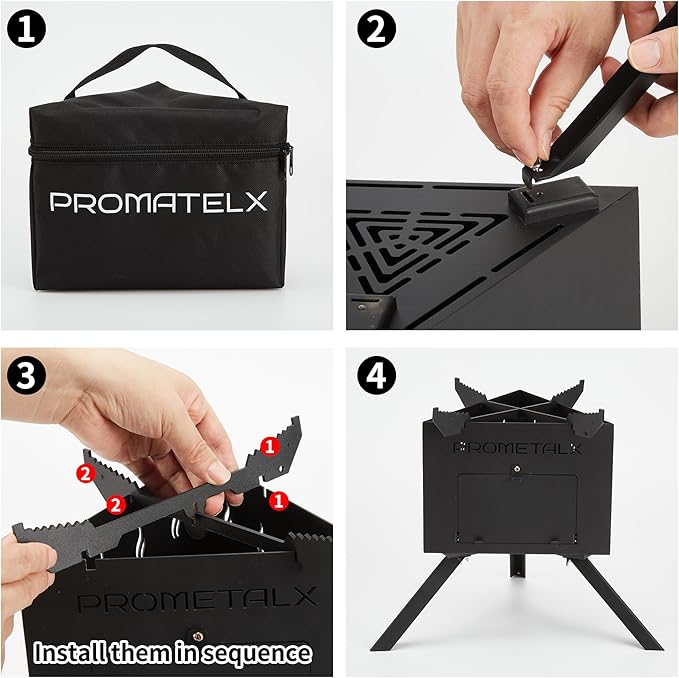 Portable Tripod Camping StoveWood-Burning Rocket Stove with Carry Bag Ideal for Camping Backyard Cooking &amp Outdoor Adventures