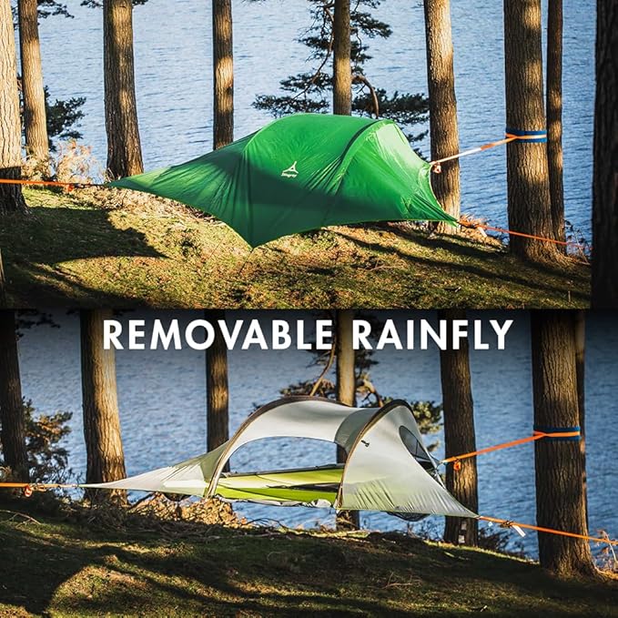 Tentsile Stingray V3 Tree Tent Camping Hammock Tent 3P Capacity Portable Tree House Shelter for Campers Backyards Campgrounds Designed in The UK