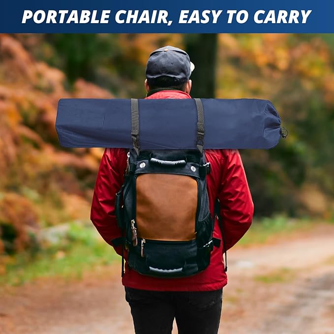 2PCS SAILARY Folding Outdoor Beach Camp Chair with Cup Holder Storage Pocket Waterproof Bag Outdoor Arm Chair Supports 225LBS Cyan