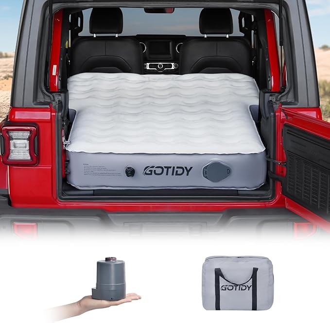 Jeep Mattress with Wireless Air Pump 10inch SUV Air Mattress Camping Bed for Jeep Wrangler JK JKU JL JLU Unlimited 4 Door Ford Bronco Subaru Forester