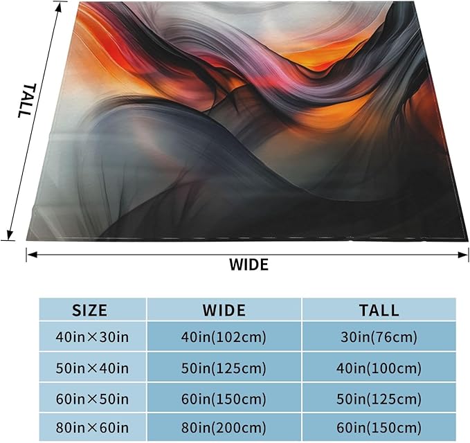 Ink Splash Lines Soft Fleece Blanket 60 * 50 inch Soft Sofa Blanket Suitable for Sofa Camping Travel Night Cover Blanket