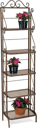 Deer Park Ironworks BR107 Skinny Bakers Rack 73H x 18W x 12D Natural Finish Indoor/Outdoor Use Durable Steel