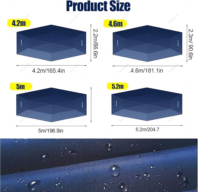 Portable Automatic Car Cover Umbrella Outdoor Car Tent Remote Control Car Roof Top Canopy Car Shelter Sunshade Universal Auto Protection Black-4.2m