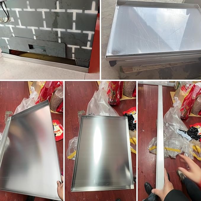 304 Stainless Steel Leak-Proof AC Drain Pan - 0.8mm Thick Outdoor Unit Tray Mini Fridge Saucer Plant Water Bowl 90x40cm (36x16in) for Pets and Gardens