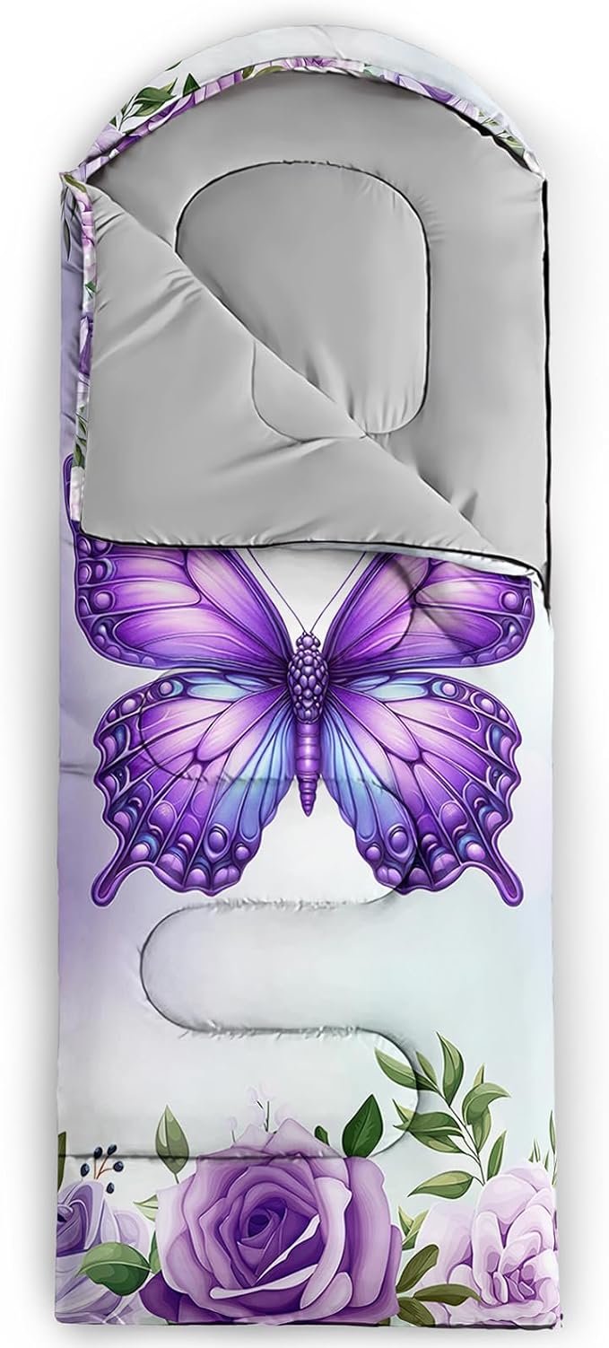 HOSIMA Dear Hunting Pattern Cold Weather Sleeping Bags for Kids AdultsBlack Light Weight Waterproof Sleeping Bags for Outdoors Hiking.
