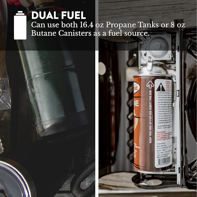 GasOne 15000 BTU Propane or Butane Stove Dual Fuel Stove Portable Camping Stove - Patented - with Carrying Case Great for Emergency Preparedness Kit