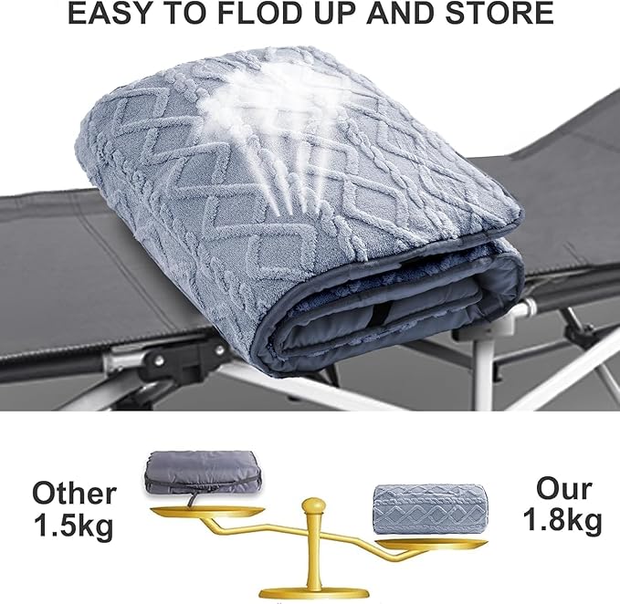 Folding Camping Cot Pad - Portable &amp Comfortable Outdoor Sleeping Mat with Elastic Strap Lightweight Waterproof Bottom Mattress Pad